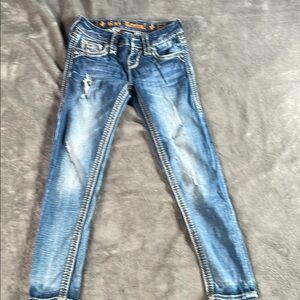 Rock Revival Blue Skinny Jeans Distressed Denim